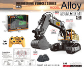 14 Channel Remote Control Engineering Vehicle Toy Rotation 2.4G Remote Control Alloy Excavator Toys